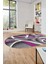 3D Baskılı Kaymaz Taban Yıkanabilir Modern Oval Yolluk Mutfak Salon Halısı O-Modern-97-Mor 2