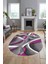3D Baskılı Kaymaz Taban Yıkanabilir Modern Oval Yolluk Mutfak Salon Halısı O-Modern-97-Mor 5