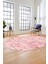 Sade Desen Modern Dijital Kaymaz Yıkanabilir Oval Yolluk Mutfak Salon Halısı O-Modern-89-Pembe 5