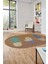 Kaktüs Desen Baskılı Kaymaz Taban Yıkanabilir Modern Oval Yolluk Salon Halısı O-MODERN-106-KAHVE 1