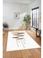 Baskılı Kaymaz Taban Yıkanabilir Modern Yolluk Mutfak Salon Halısı MODERN-112-BEYAZ 2