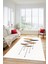 Baskılı Kaymaz Taban Yıkanabilir Modern Yolluk Mutfak Salon Halısı MODERN-112-BEYAZ 4