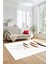 Baskılı Kaymaz Taban Yıkanabilir Modern Yolluk Mutfak Salon Halısı MODERN-112-BEYAZ 5