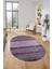 Kilim Desen Özel Tasarım Dijital Kaymaz Yıkanabilir Oval Yolluk Salon Halısı O-Modern-83-Mor 2