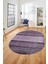 Kilim Desen Özel Tasarım Dijital Kaymaz Yıkanabilir Oval Yolluk Salon Halısı O-Modern-83-Mor 4