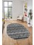 Kilim Desen Özel Tasarım Dijital Kaymaz Yıkanabilir Oval Yolluk Salon Halısı O-Modern-85-Gri 2