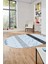 Sade Modern Kilim Desenli Dijital Kaymaz Yıkanabilir Oval Yolluk Salon Halısı O-Modern-75-Mavi 4