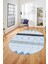 Sade Modern Kilim Desenli Dijital Kaymaz Yıkanabilir Oval Yolluk Salon Halısı O-Modern-75-Mavi 5