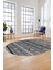 Kilim Desen Özel Tasarım Dijital Kaymaz Yıkanabilir Oval Yolluk Salon Halısı O-Modern-85-Gri 5