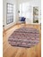 Kilim Desen Özel Tasarım Dijital Kaymaz Yıkanabilir Oval Yolluk Salon Halısı O-Modern-85-Pembe 4