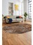 Modern Desen Dijital Kaymaz Yıkanabilir Oval Yolluk Mutfak Salon Halısı O-Modern-90-Kahve 1