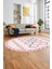 Kilim Desen Modern Tasarım Dijital Kaymaz Yıkanabilir Oval Yolluk Salon Halısı O-Modern-81-Pembe 1