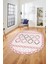 Kilim Desen Modern Tasarım Dijital Kaymaz Yıkanabilir Oval Yolluk Salon Halısı O-Modern-81-Pembe 4