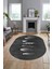 Yaprak Desenli Baskılı Kaymaz Taban Yıkanabilir Oval Yolluk Salon Halısı O-MODERN-115-ANTRASİT 4