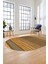 Modern Kilim Dijital Kaymaz Yıkanabilir Oval Yolluk Mutfak Salon Halısı O-Modern-17-Kahve 1