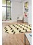 Modern Çizgili Zik Zak Desenli Dijital Kaymaz Yıkanabilir Oval Yolluk Salon Halısı O-Modern-71-Krem 4