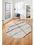 Şık Sade Modern Desenli Dijital Kaymaz Yıkanabilir Oval Yolluk Salon Halısı O-Modern-73-Renkli 5