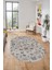 Baskılı Kaymaz Yıkanabilir Modern Kelebek Desen Oval Yolluk Salon Halısı O-Modern-51-Kahve 4
