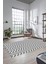Zikzak Desen Baskılı Kaymaz Taban Yıkanabilir Modern Yolluk Salon Halısı MODERN-102-GRİ 2