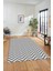 Zikzak Desen Baskılı Kaymaz Taban Yıkanabilir Modern Yolluk Salon Halısı MODERN-102-GRİ 3