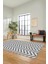 Zikzak Desen Baskılı Kaymaz Taban Yıkanabilir Modern Yolluk Salon Halısı MODERN-102-GRİ 4