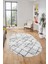 Baskılı Kaymaz Yıkanabilir Kilim Desen Oval Yolluk Mutfak Halısı Salon Halısı O-Modern-57-Gri 4