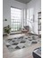 Baklava Desen Baskılı Kaymaz Taban Yıkanabilir Modern Yolluk Salon Halısı MODERN-103-GRİ 2