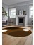 Baskılı Kaymaz Yıkanabilir Oval Koridor Halısı Mutfak Halısı Salon Halısı O-Modern-52-Kahve 1