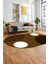 Baskılı Kaymaz Yıkanabilir Oval Koridor Halısı Mutfak Halısı Salon Halısı O-Modern-52-Kahve 3