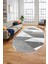 Baskılı Kaymaz Yıkanabilir Modern Oval Koridor Halısı Mutfak Halısı Salon Halısı O-Modern-54-Beyaz 2