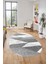 Baskılı Kaymaz Yıkanabilir Modern Oval Koridor Halısı Mutfak Halısı Salon Halısı O-Modern-54-Beyaz 4