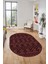 Sade Desen Özel Tasarım Dijital Kaymaz Yıkanabilir Oval Yolluk Salon Halısı O-Modern-87-Bordo 2