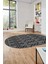 Sade Desen Özel Tasarım Dijital Kaymaz Yıkanabilir Oval Yolluk Salon Halısı O-Modern-87-Gri 3