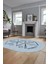 Baskılı Kaymaz Yıkanabilir Şık Modern Oval Yolluk Mutfak Halısı Salon Halısı O-Modern-59-Mavi 1