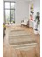 Modern Kilim Desenli Dijital Kaymaz Yıkanabilir Oval Yolluk Mutfak Salon Halısı O-Modern-36-Krem 5