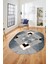 Şık Modern Desenli Dijital Kaymaz Yıkanabilir Oval Yolluk Mutfak Salon Halısı O-Modern-12-Mavi 1