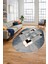 Şık Modern Desenli Dijital Kaymaz Yıkanabilir Oval Yolluk Mutfak Salon Halısı O-Modern-12-Mavi 5