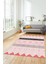 Sade Modern Kilim Desenli Dijital Kaymaz Yıkanabilir Yolluk Mutfak Salon Halısı Modern-75-Pembe 1