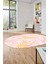 Yapraklı Baskılı Kaymaz Taban Yıkanabilir Modern Oval Yolluk Salon Halısı O-Modern-98-Pembe 2