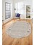Baskılı Kaymaz Taban Yıkanabilir Modern Yolluk Mutfak Oval Salon Halısı O-Modern-05-Bej 1