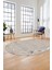 Baskılı Kaymaz Taban Yıkanabilir Modern Yolluk Mutfak Oval Salon Halısı O-Modern-05-Bej 2