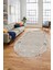 Baskılı Kaymaz Taban Yıkanabilir Modern Yolluk Mutfak Oval Salon Halısı O-Modern-05-Bej 5