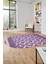 3D Dijital Kaymaz Yıkanabilir Şık Kilim Desen Oval Yolluk Halısı Salon Halısı O-Modern-69-Mor 4