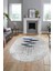 Baskılı Kaymaz Taban Yıkanabilir Modern Oval Yolluk Mutfak Salon Halısı O-MODERN-112-MAVİ 4