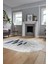 Baskılı Kaymaz Taban Yıkanabilir Modern Oval Yolluk Mutfak Salon Halısı O-MODERN-112-MAVİ 5