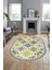 Etnik Modern Desenli Dijital Kaymaz Yıkanabilir Oval Yolluk Mutfak Salon Halısı O-Modern-14-Sarı 3