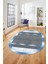 Baskılı Kaymaz Taban Yıkanabilir Sade Modern Yolluk Mutfak Oval Salon Halısı O-Modern-10-Mavi 1