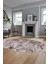 3D Baskılı Kaymaz Yıkanabilir Modern Oval Yolluk Koridor Mutfak Salon Halısı O-Modern-39-Pembe 2