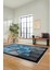 Çerçeveli Modern Desenli Dijital Kaymaz Yıkanabilir Yolluk Mutfak Salon Halısı Modern-13-Mavi 2