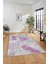 Baskılı Kaymaz Taban Yıkanabilir Yapraklı Yolluk Mutfak Salon Halısı Modern-95-Mor 3